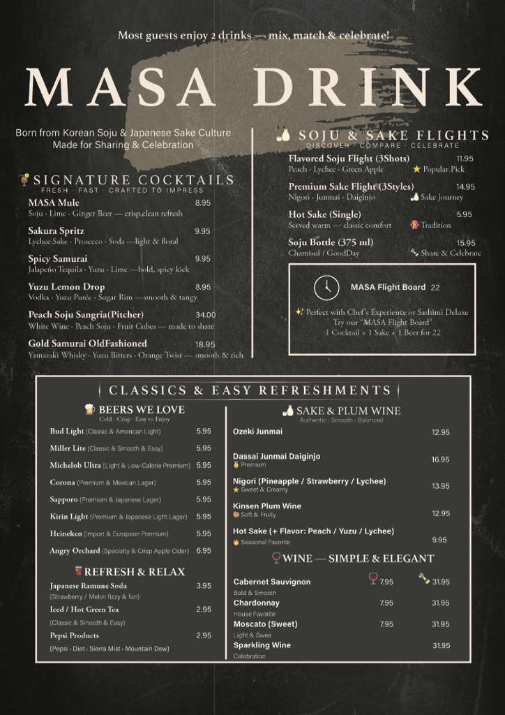 new-masaayce bar menu